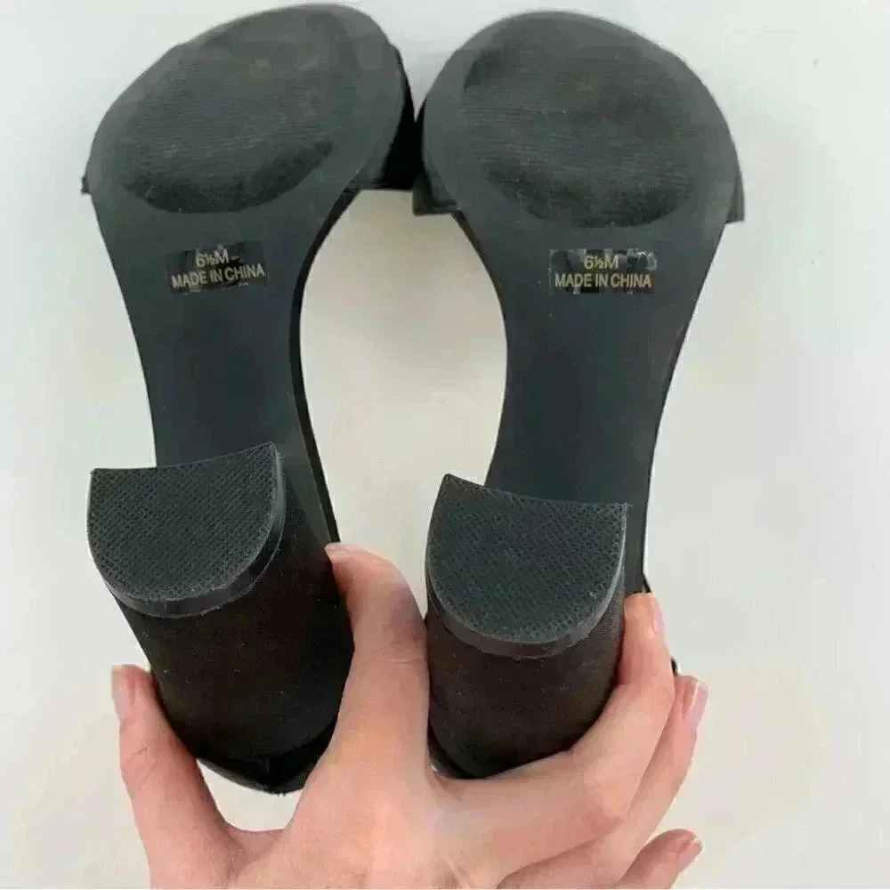 Badgley Mischka mark and James womens heels size 6.5 black satin formal party - Picture 8 of 13